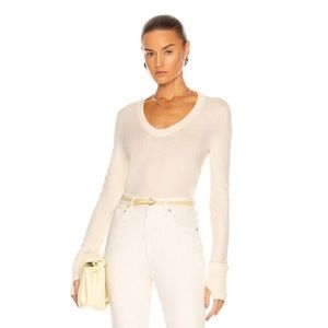 Enza Costa cashmere blend easy cuffed U top